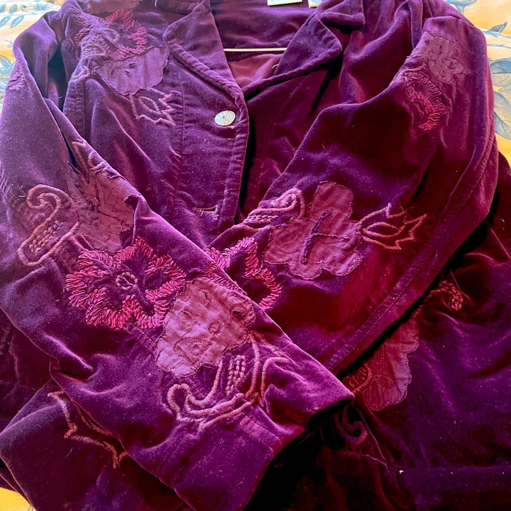 Purple size 2 velveteen jacket